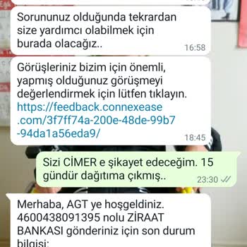 AGT Kurye (aynigunteslim.com) Ziraat Bankası Banka Kartım Bir Türlü Elime Ulaşmadı.