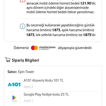 Vodafone Alışveriş İndirimleri Yansımadı