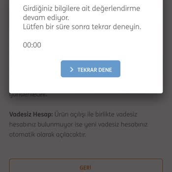 ING Müşteri Olamıyorum - Değerlendirme Hatası