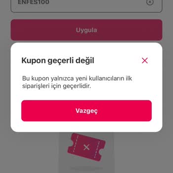 Yemeksepeti İndirim Kuponu Kullanamamak