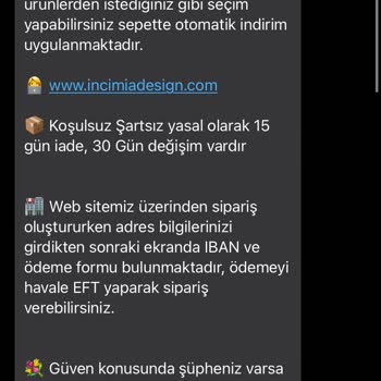 İncimia Design Paramı İade Edin
