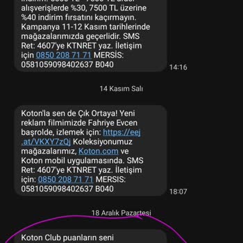 Koton Hesabıma Numaram Üzerinden Erişemiyorum
