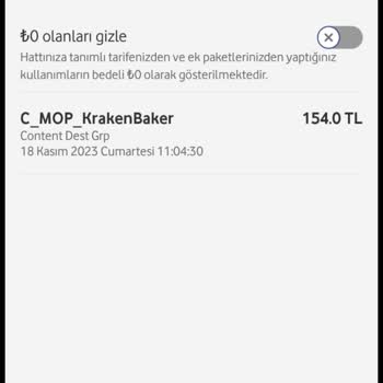 Vodafone Ücret İadesi Faturama Yansımadı