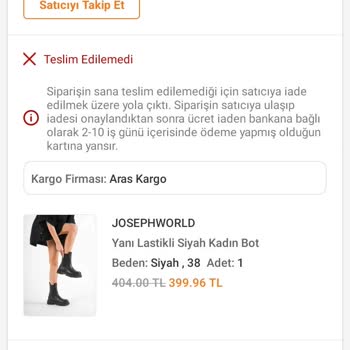 Aras Kargo Kargom Bana Ulaşmadan İadesi Oluşturuluyor