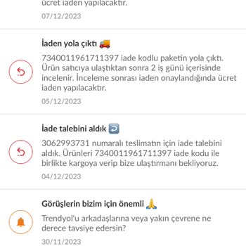 Trendyol Ücret İademi Yapmıyor