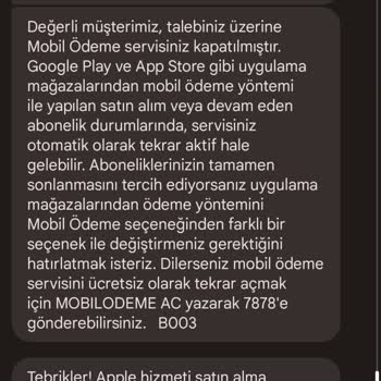 Vodafone Mobil Ödeme Sorunu