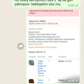Nare Giyim Ürün De Para Da Gönderilmedi