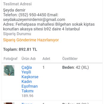 Nare Giyim Ürün De Para Da Gönderilmedi