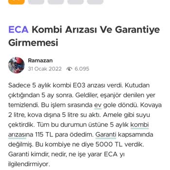 ECA Kombi - Gitmeyen E82, Gelmek İstemeyen Servis Karmaşası