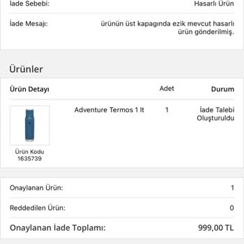 BİM Termos İademi Gerçekleştirmedi