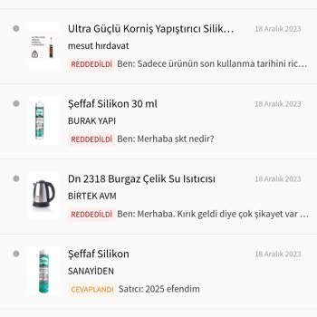 Trendyol Sorular Sürekli Reddediliyor