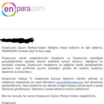 Enpara'nın Yaptığı Hesap Blokeleri