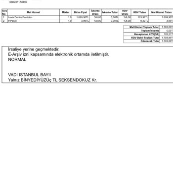 Boyner Levis Kot Dikiş Atması.