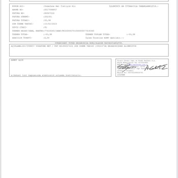 Vodafone Net Fazla Alınan Tahsilat