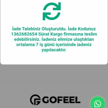 Gofeel İade Talebine Dönüş