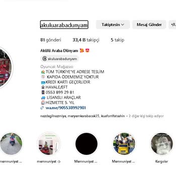 Akuluarabadunyam (Instagram) Akülü Araba Siparişi