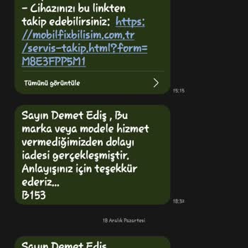 Mobilfix Bilişim Ücretsiz Gönderim Deyip Tamiri Olmayan Üründen Kargo Ücret Talebi!