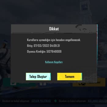 PUBG (Pubgmobile.com) Durduk Yere Uzun Süreli Ban