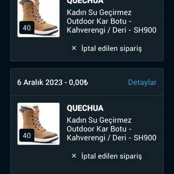 Decathlon İnternet Mağazası Sipariş İptali.