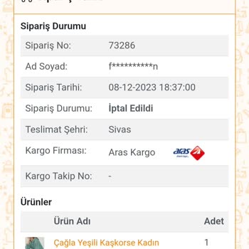 Nare Giyim Sipariş İptali Sonrası İade İşleminin Gecikmesi