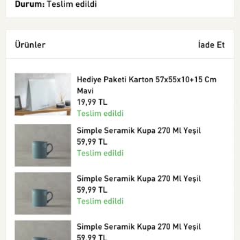 English Home Kargo Kırık Kupa
