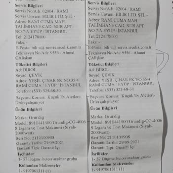 Grundig Tost Makinesi Açma Kapama Düğmesi Arızası