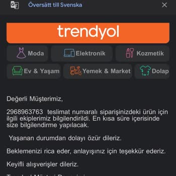 Trendyol Eksik Ürün Gönderdi Ve Para İadesi Yapmadılar