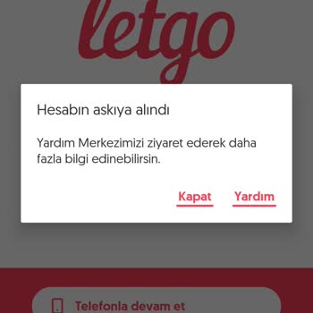 Letgo Hesabım Yasaklandı Yazısı Çıktı Ve Hesabıma Giremiyorum