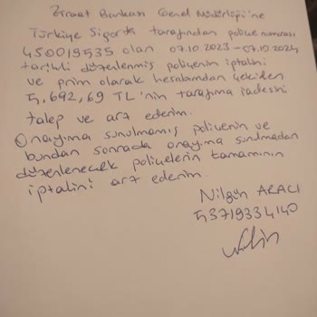 Türkiye Sigorta Usulsüz Sigorta Poliçesi