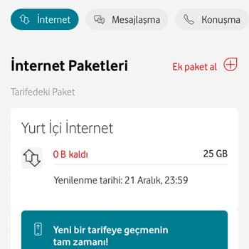 Vodafone İnternetim Bitmemesine Rağmen Paket Aşımı
