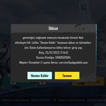 PUBG (Pubgmobile.com) 1 Hafta Ban