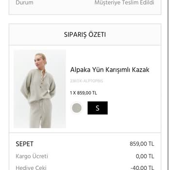 Oxxo İlk Yıkamada Bozulan Kazak