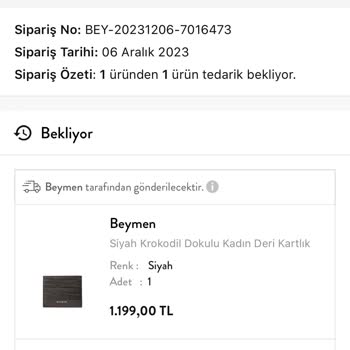 Beymen İn Ürünü Göndermemesi