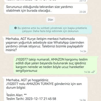 AGT Kargo Teslim Ettim Diyor Ama Ortada Teslim Edilen Hiçbir Şey Yok