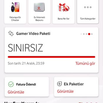 Vodafone Gamer Video Paketim Olmasına Rağmen İnternetim Bitti
