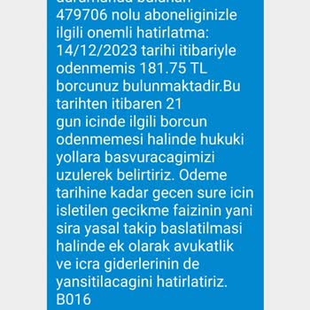 TurkNet İptalden 10 Sene Sonra Ödenmemiş Borç Mesajı