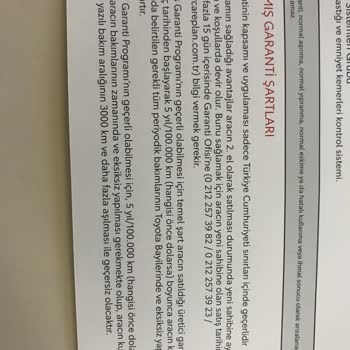 Toyota ALJ Toyota Aracımın Garanti Kapsamından Çıktığını İddia Ediyor