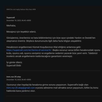Supercell Hay Day Hesabıma Erişim Sorunu Ve Destek Talebi