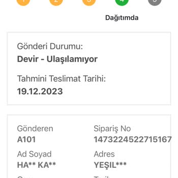 A101 Teslim Edilmeyen Ürün
