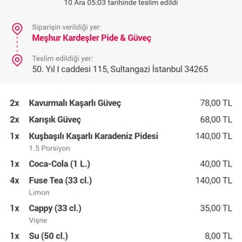 Yemek Sepeti Düzensizliği