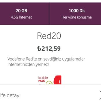 Vodafone Red'li Müşteri İndirim Özel 1. Dönem Kampanyası Zamları