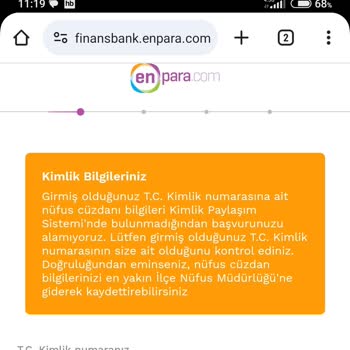 Enpara Kimlik Bilgi Hatası