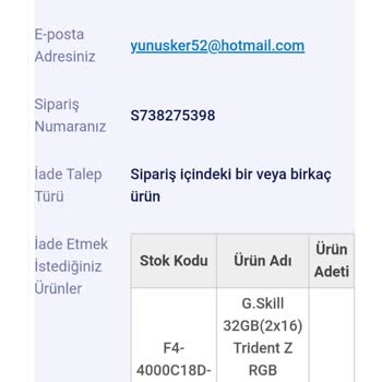 Sinerji Bilgisayar Sinerji Değişim İade