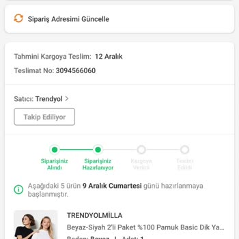 Trendyol Ürünler 10 Gündür Hazırlanıyor Aşamasında