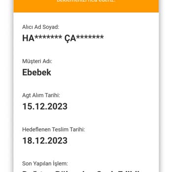 AGT Kurye (aynigunteslim.com) Kargonun Dağıtıma Çıkarılmaması
