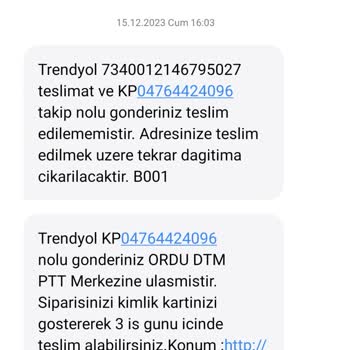 PTT Kargo Adresime Getirilmeyen Kargo