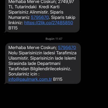 PaulMark İznim Olmadan İade Oluşturulmuş