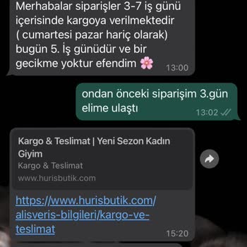 Huriş Butik Kargom Neredeyse 20 Gündür Ulaşmadı Elime
