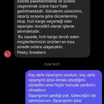 Peaky Sneakers Siparişim 2 Ay Geçti, Gelmedi