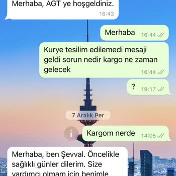 AGT Kurye (aynigunteslim.com) Kargo Teslim Edilmemesi